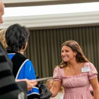 shaking hands with provost